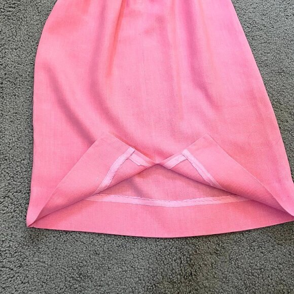 100% Linen Woven in Ireland  Arthur Original - Barbie Pink Sheath Dress w/belt - Picture 6 of 8